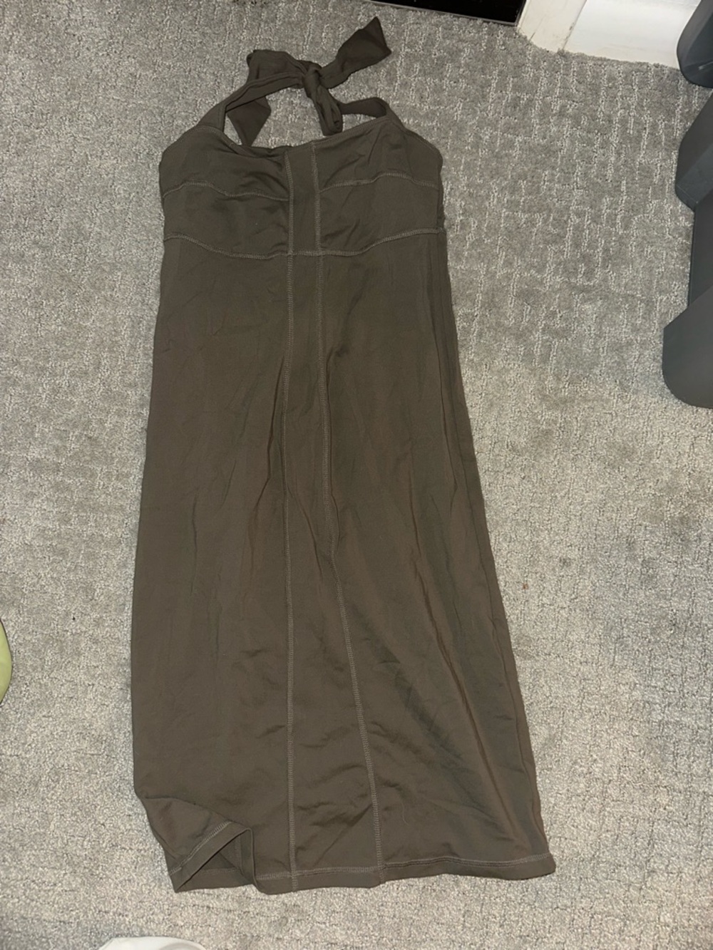 Athleta Olive Brown Halter Maxi Dress